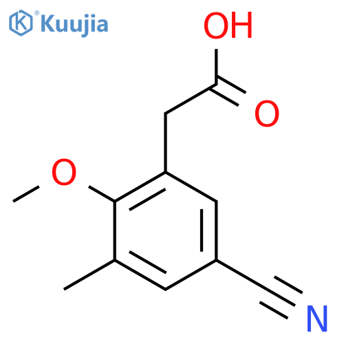 5-Cyano-2-methoxy-3-methylphenylacetic acid structure