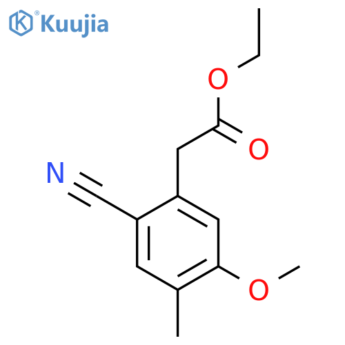 Ethyl 2-cyano-5-methoxy-4-methylphenylacetate structure