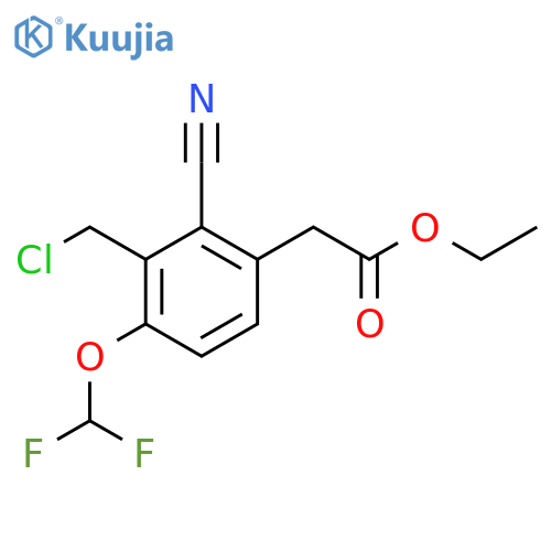 Ethyl 3-chloromethyl-2-cyano-4-(difluoromethoxy)phenylacetate structure