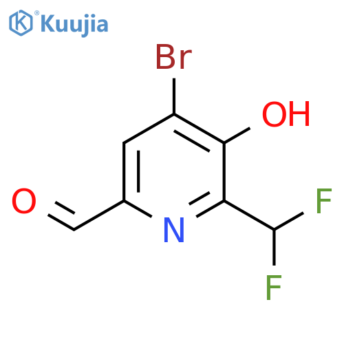 4-Bromo-2-(difluoromethyl)-3-hydroxypyridine-6-carboxaldehyde structure
