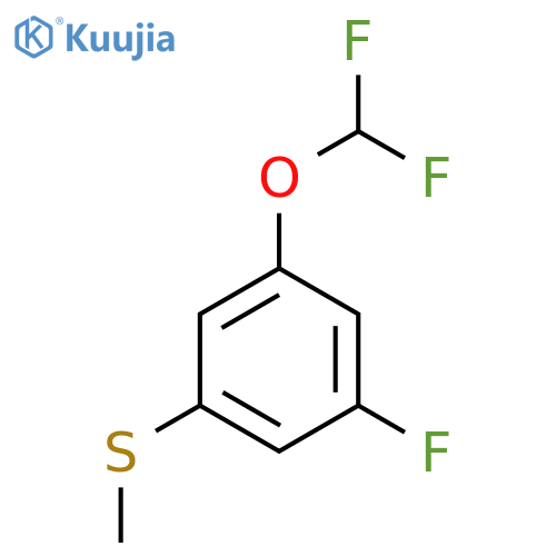 Benzene, 1-(difluoromethoxy)-3-fluoro-5-(methylthio)- structure