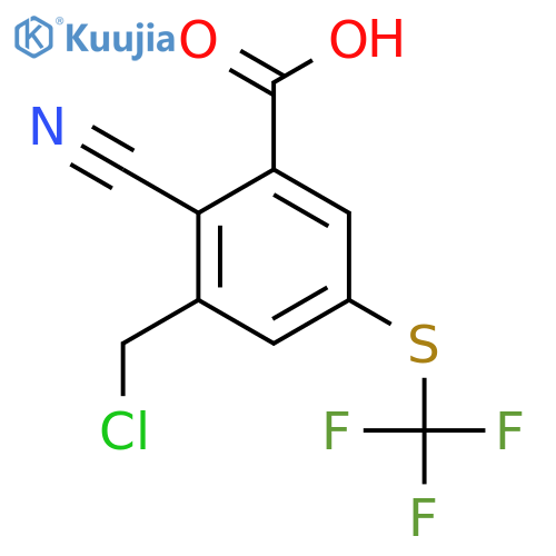 3-Chloromethyl-2-cyano-5-(trifluoromethylthio)benzoic acid structure