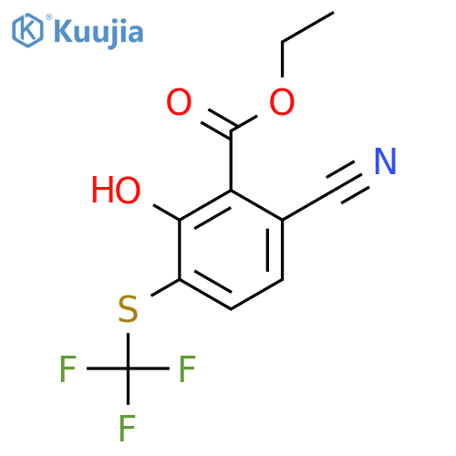 Ethyl 6-cyano-2-hydroxy-3-(trifluoromethylthio)benzoate structure