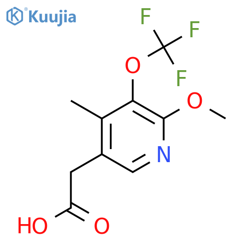 2-Methoxy-4-methyl-3-(trifluoromethoxy)pyridine-5-acetic acid structure