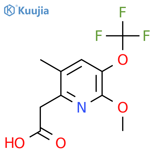 2-Methoxy-5-methyl-3-(trifluoromethoxy)pyridine-6-acetic acid structure