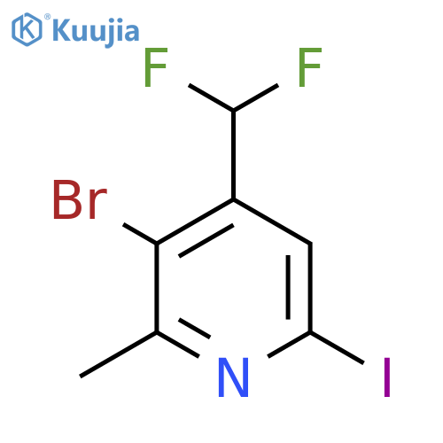 3-Bromo-4-(difluoromethyl)-6-iodo-2-methylpyridine structure