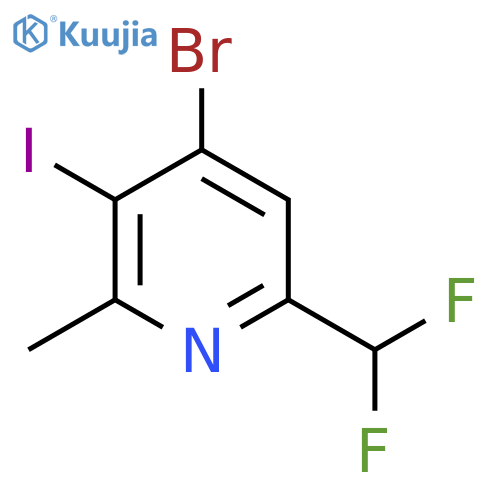 4-Bromo-6-(difluoromethyl)-3-iodo-2-methylpyridine structure