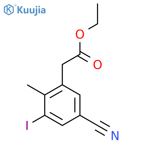 Ethyl 5-cyano-3-iodo-2-methylphenylacetate structure