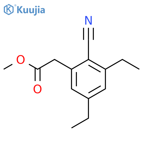 Methyl 2-cyano-3,5-diethylphenylacetate structure