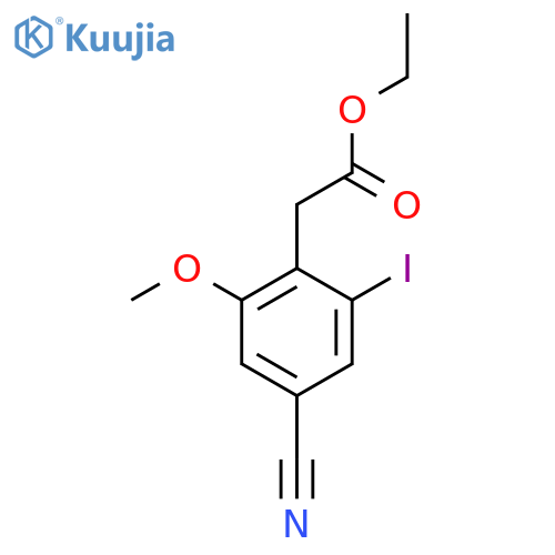 Ethyl 4-cyano-2-iodo-6-methoxyphenylacetate structure