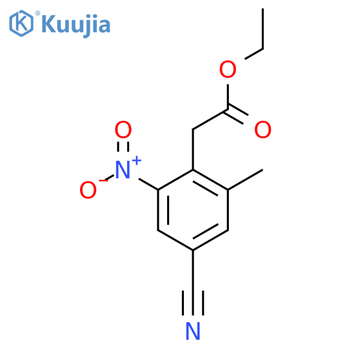 Ethyl 4-cyano-2-methyl-6-nitrophenylacetate structure