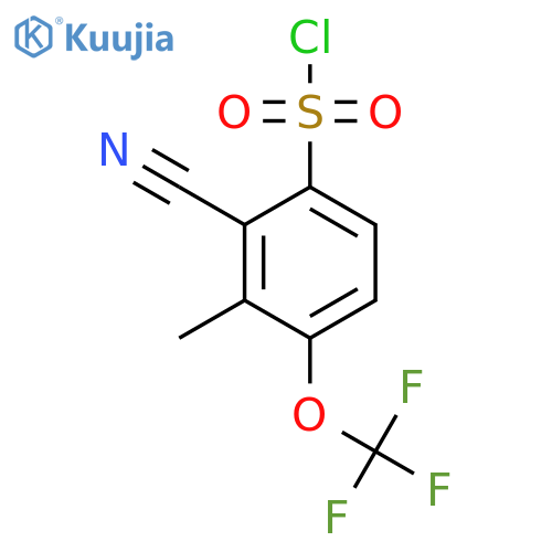 2-Cyano-3-methyl-4-(trifluoromethoxy)benzenesulfonyl chloride structure