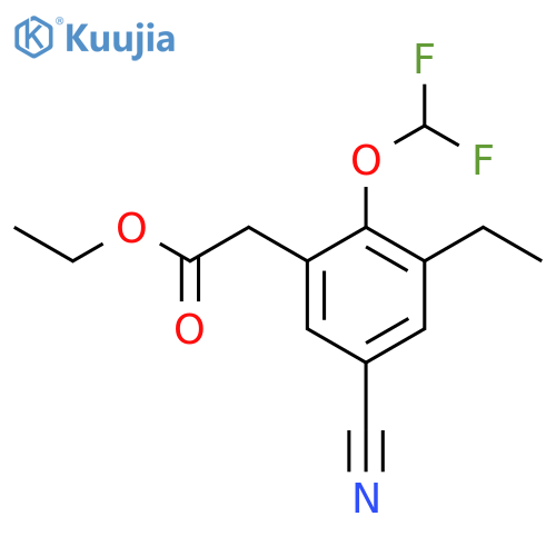 Ethyl 5-cyano-2-difluoromethoxy-3-ethylphenylacetate structure