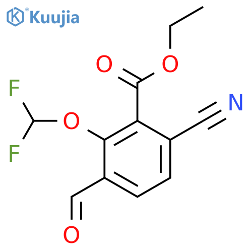 Ethyl 6-cyano-2-difluoromethoxy-3-formylbenzoate structure