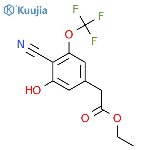 Ethyl 4-cyano-3-hydroxy-5-(trifluoromethoxy)phenylacetate structure