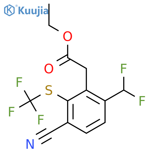 Ethyl 3-cyano-6-difluoromethyl-2-(trifluoromethylthio)phenylacetate structure