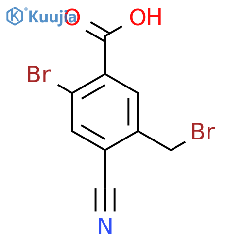 2-Bromo-5-bromomethyl-4-cyanobenzoic acid structure