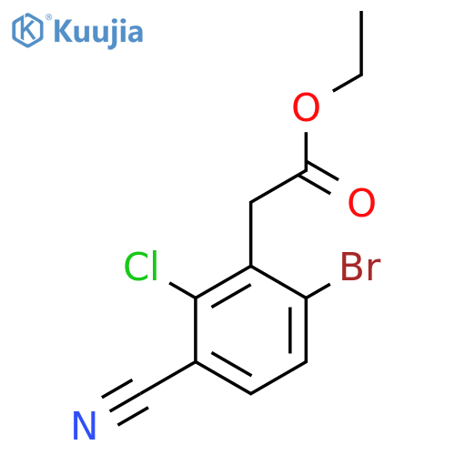 Ethyl 6-bromo-2-chloro-3-cyanophenylacetate structure