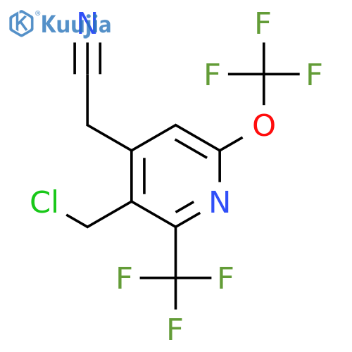 3-(Chloromethyl)-6-(trifluoromethoxy)-2-(trifluoromethyl)pyridine-4-acetonitrile structure