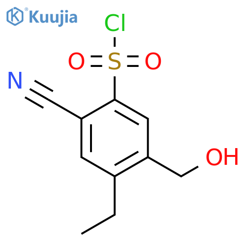 2-Cyano-4-ethyl-5-(hydroxymethyl)benzenesulfonyl chloride structure
