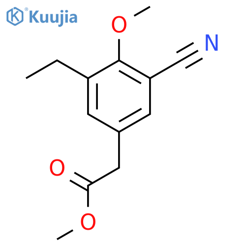 Methyl 3-cyano-5-ethyl-4-methoxyphenylacetate structure