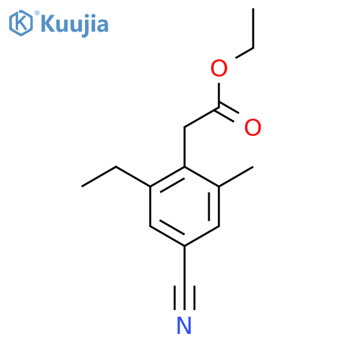 Ethyl 4-cyano-2-ethyl-6-methylphenylacetate structure