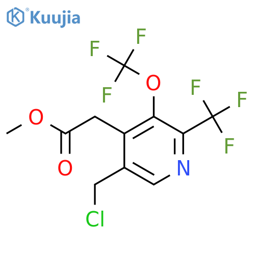 Methyl 5-(chloromethyl)-3-(trifluoromethoxy)-2-(trifluoromethyl)pyridine-4-acetate structure