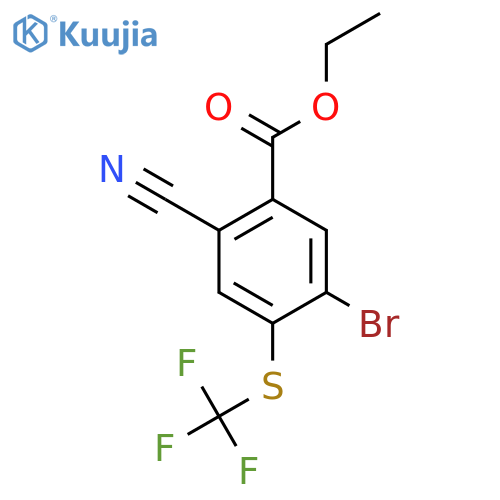 Ethyl 5-bromo-2-cyano-4-(trifluoromethylthio)benzoate structure