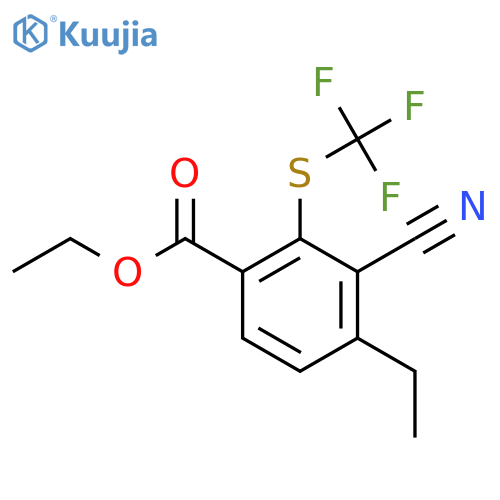 Ethyl 3-cyano-4-ethyl-2-(trifluoromethylthio)benzoate structure