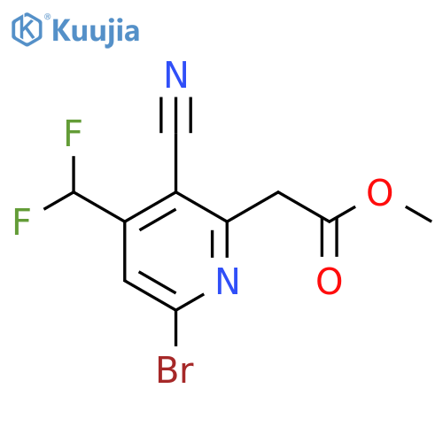 Methyl 6-bromo-3-cyano-4-(difluoromethyl)pyridine-2-acetate structure