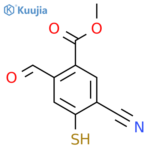 Methyl 5-cyano-2-formyl-4-mercaptobenzoate structure