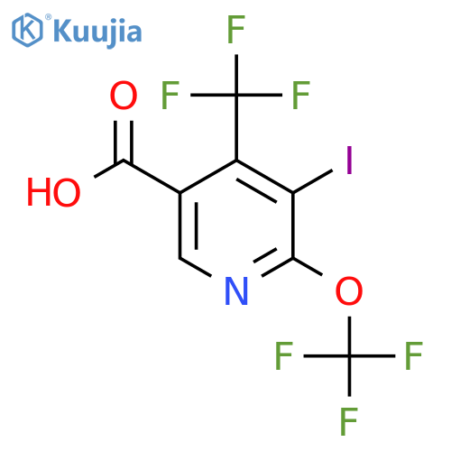 3-Iodo-2-(trifluoromethoxy)-4-(trifluoromethyl)pyridine-5-carboxylic acid structure