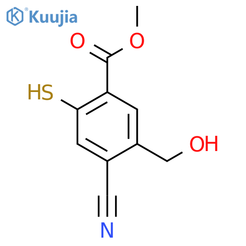 Methyl 4-cyano-5-hydroxymethyl-2-mercaptobenzoate structure