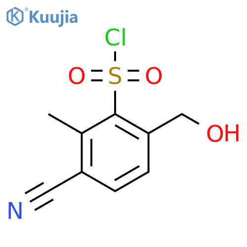 3-Cyano-6-hydroxymethyl-2-methylbenzenesulfonyl chloride structure