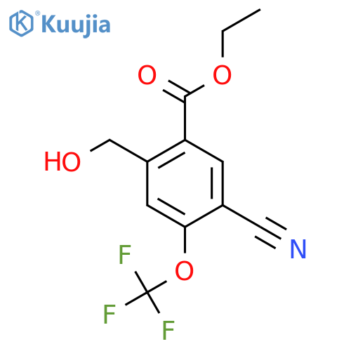 Ethyl 5-cyano-2-hydroxymethyl-4-(trifluoromethoxy)benzoate structure
