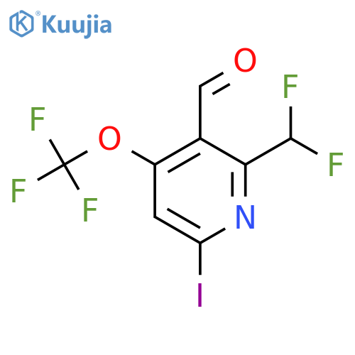 2-(Difluoromethyl)-6-iodo-4-(trifluoromethoxy)pyridine-3-carboxaldehyde structure