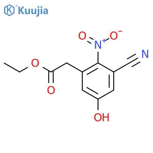 Ethyl 3-cyano-5-hydroxy-2-nitrophenylacetate structure