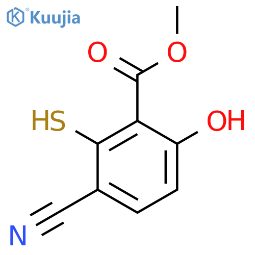 Methyl 3-cyano-6-hydroxy-2-mercaptobenzoate structure