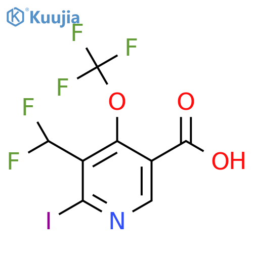 3-(Difluoromethyl)-2-iodo-4-(trifluoromethoxy)pyridine-5-carboxylic acid structure