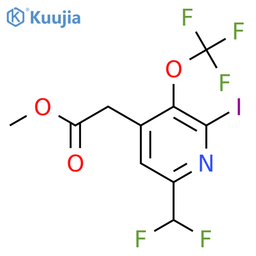 Methyl 6-(difluoromethyl)-2-iodo-3-(trifluoromethoxy)pyridine-4-acetate structure
