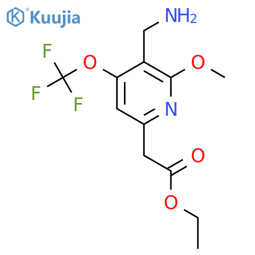 Ethyl 3-(aminomethyl)-2-methoxy-4-(trifluoromethoxy)pyridine-6-acetate structure