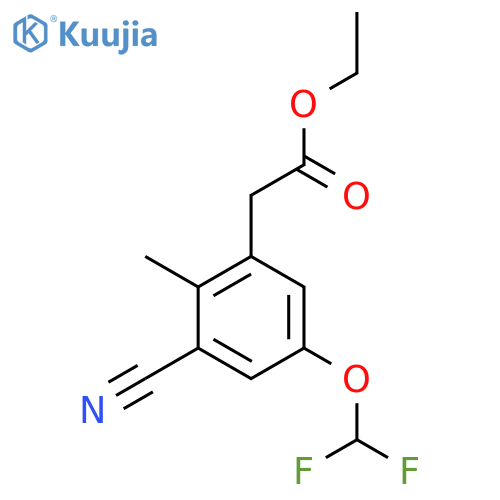 Ethyl 3-cyano-5-difluoromethoxy-2-methylphenylacetate structure