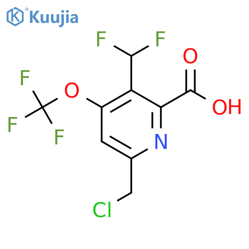 6-(Chloromethyl)-3-(difluoromethyl)-4-(trifluoromethoxy)pyridine-2-carboxylic acid structure