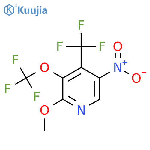 2-Methoxy-5-nitro-3-(trifluoromethoxy)-4-(trifluoromethyl)pyridine structure
