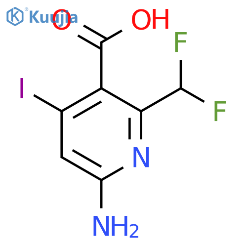 6-Amino-2-(difluoromethyl)-4-iodopyridine-3-carboxylic acid structure