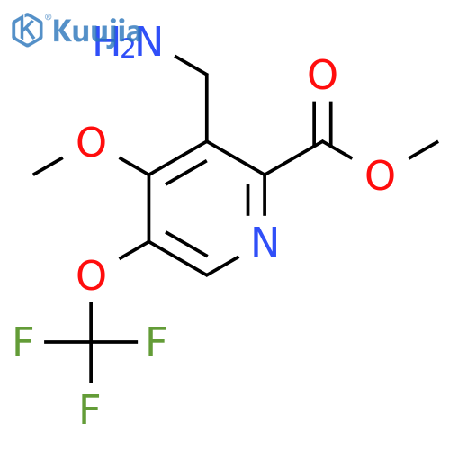 Methyl 3-(aminomethyl)-4-methoxy-5-(trifluoromethoxy)pyridine-2-carboxylate structure
