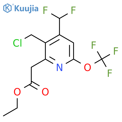 Ethyl 3-(chloromethyl)-4-(difluoromethyl)-6-(trifluoromethoxy)pyridine-2-acetate structure