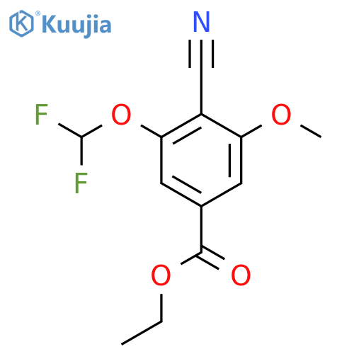 Ethyl 4-cyano-3-difluoromethoxy-5-methoxybenzoate structure