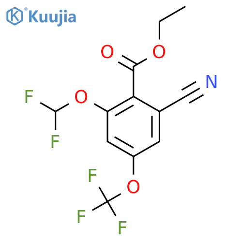 Ethyl 2-cyano-6-difluoromethoxy-4-(trifluoromethoxy)benzoate structure