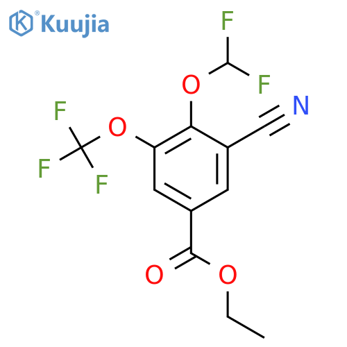 Ethyl 3-cyano-4-difluoromethoxy-5-(trifluoromethoxy)benzoate structure